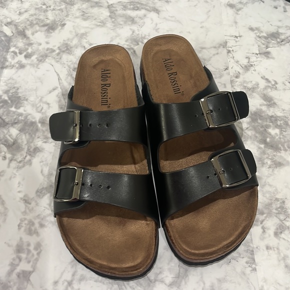 ALDO ROSSINI Men’s Black Bona-2 Sandal Size 11 New In Box - Picture 4 of 16